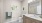 a bathroom with a large mirror